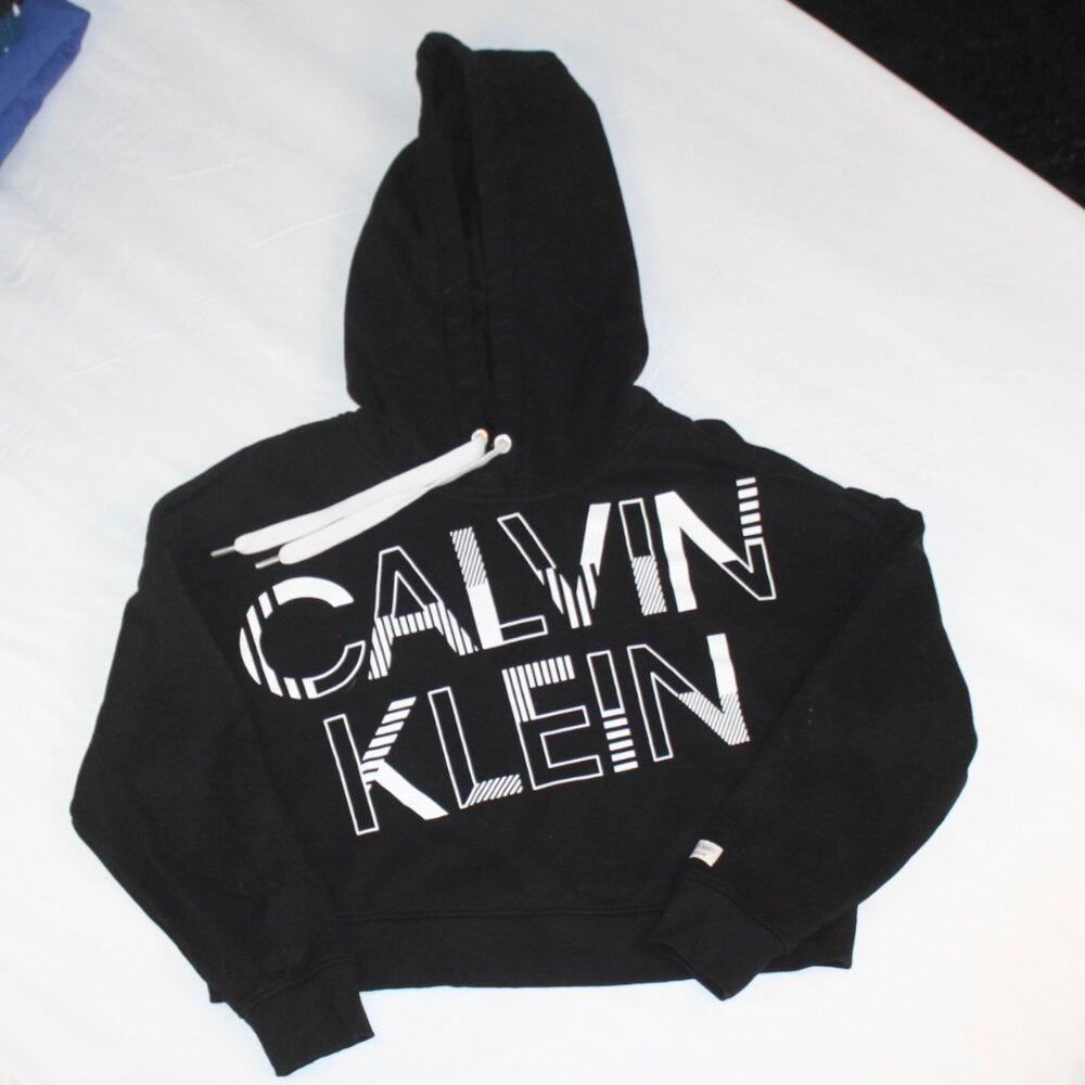 Calvin Klein Performance XL Black Crop Hooded Sweater